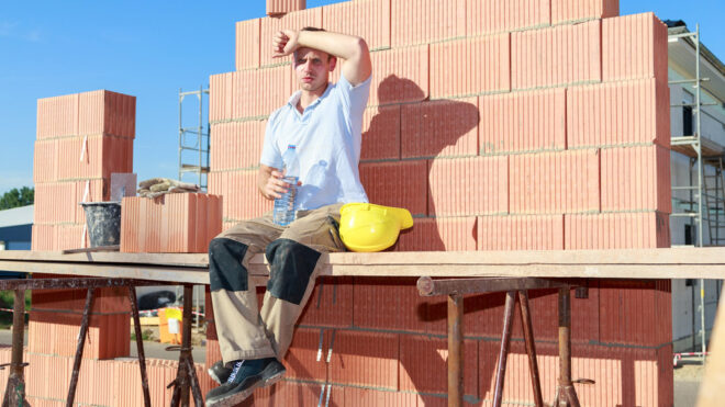 Thirsty,Construction,Worker