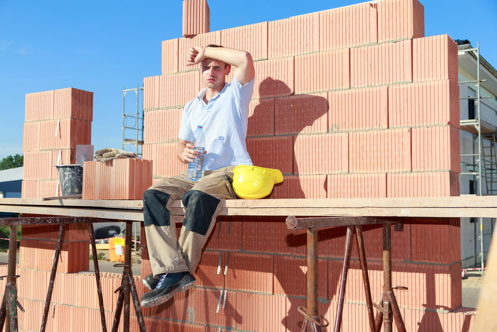 Thirsty,Construction,Worker